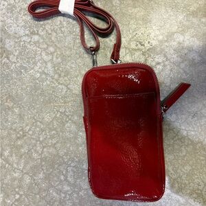 Elegant Red Patent Crossbody Bag